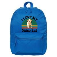 Funny I Love My Yellow Lab Labrador Retriever Mom Dad Lover Gift 16 in Basic Backpack