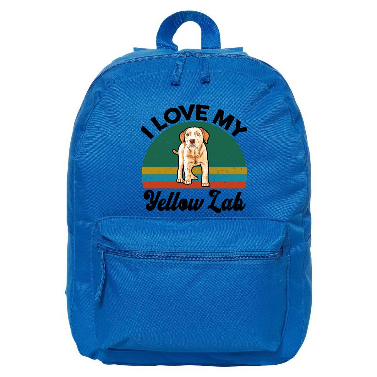 Funny I Love My Yellow Lab Labrador Retriever Mom Dad Lover Gift 16 in Basic Backpack