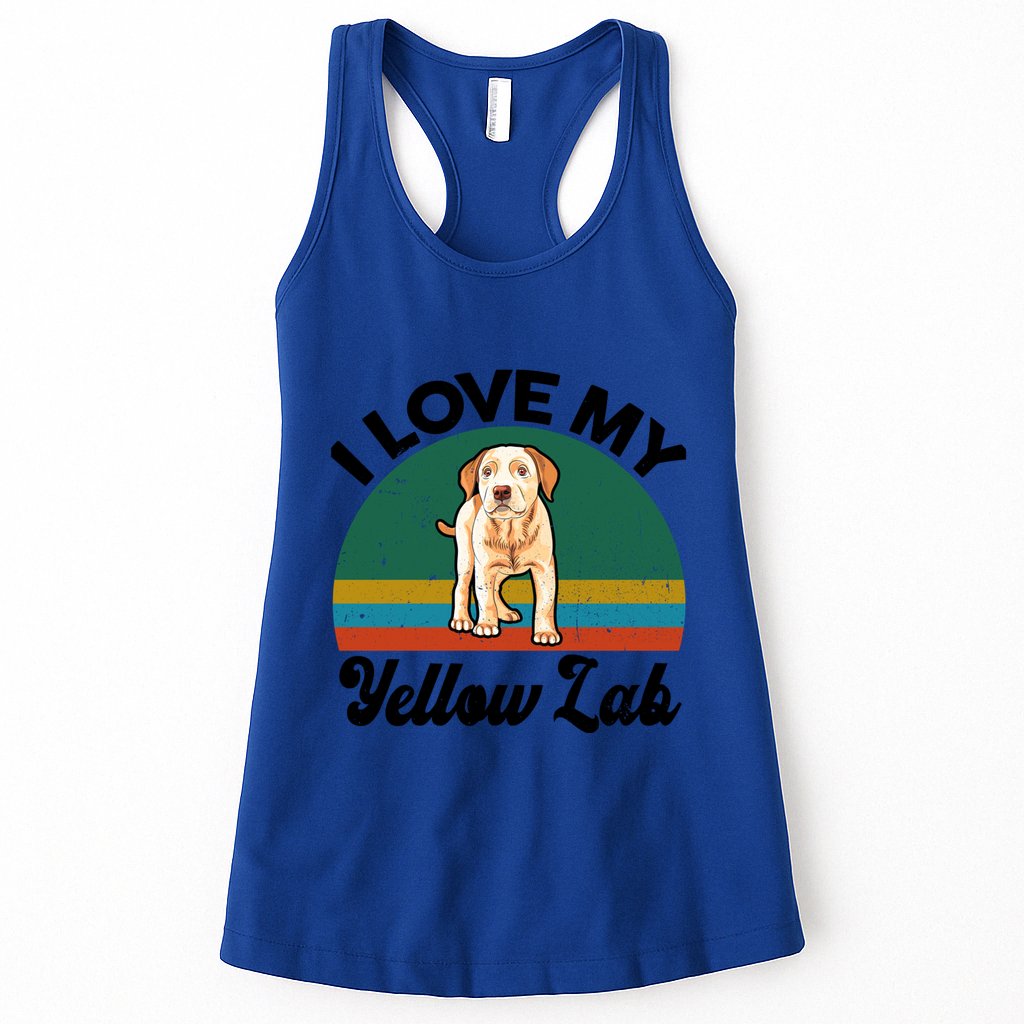 Funny I Love My Yellow Lab Labrador Retriever Mom Dad Lover Gift Womens Tank Top