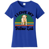 Funny I Love My Yellow Lab Labrador Retriever Mom Dad Lover Gift Women's T-Shirt