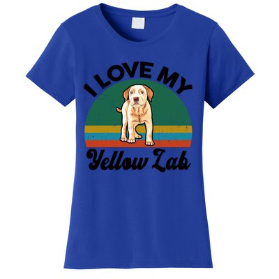 Funny I Love My Yellow Lab Labrador Retriever Mom Dad Lover Gift Women's T-Shirt