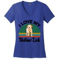 Funny I Love My Yellow Lab Labrador Retriever Mom Dad Lover Gift Women's V-Neck T-Shirt