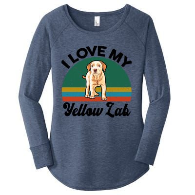 Funny I Love My Yellow Lab Labrador Retriever Mom Dad Lover Gift Women's Perfect Tri Tunic Long Sleeve Shirt