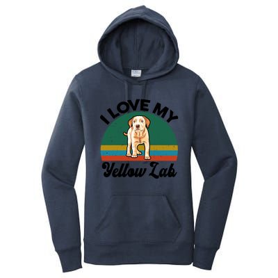 Funny I Love My Yellow Lab Labrador Retriever Mom Dad Lover Gift Women's Pullover Hoodie