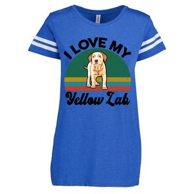 Funny I Love My Yellow Lab Labrador Retriever Mom Dad Lover Gift Enza Ladies Jersey Football T-Shirt