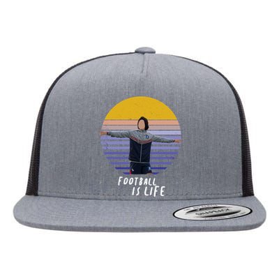 Football Is Life Vintage Sunset Flat Bill Trucker Hat