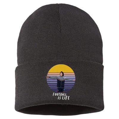 Football Is Life Vintage Sunset Sustainable Knit Beanie