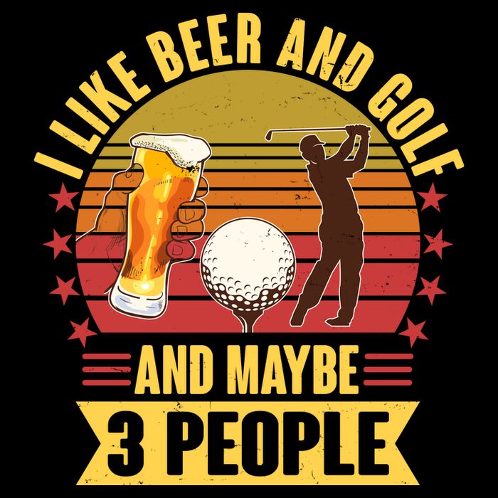 Funny I Like Beer And Golf And Maybe 3 People Women's V-Neck T-Shirt