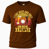 Funny I Like Beer And Golf And Maybe 3 People Cooling Performance Crew T-Shirt