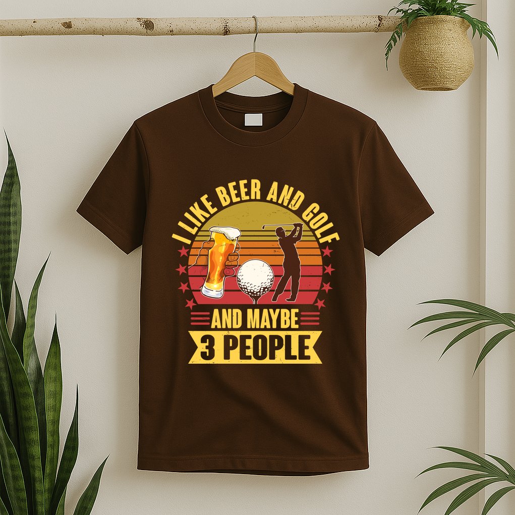 Funny I Like Beer And Golf And Maybe 3 People T-Shirt