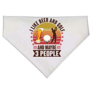 Funny I Like Beer And Golf And Maybe 3 People USA-Made Doggie Bandana