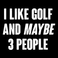 Funny I Like Golf And Maybe 3 People Stripe Pom Pom Beanie