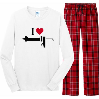 Funny I Love Caulk Handyman and Handy Woman Design  Long Sleeve Pajama Set