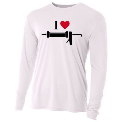 Funny I Love Caulk Handyman and Handy Woman Design  Cooling Performance Long Sleeve Crew