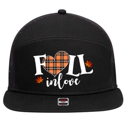 Fall In Love Cute Gift 7 Panel Mesh Trucker Snapback Hat