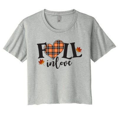 Fall In Love Cute Gift Women's Crop Top Tee