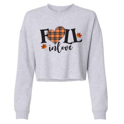 Fall In Love Cute Gift Cropped Pullover Crew