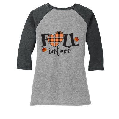 Fall In Love Cute Gift Women's Tri-Blend 3/4-Sleeve Raglan Shirt