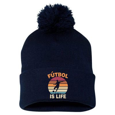 Futbol Is Life Pom Pom 12in Knit Beanie