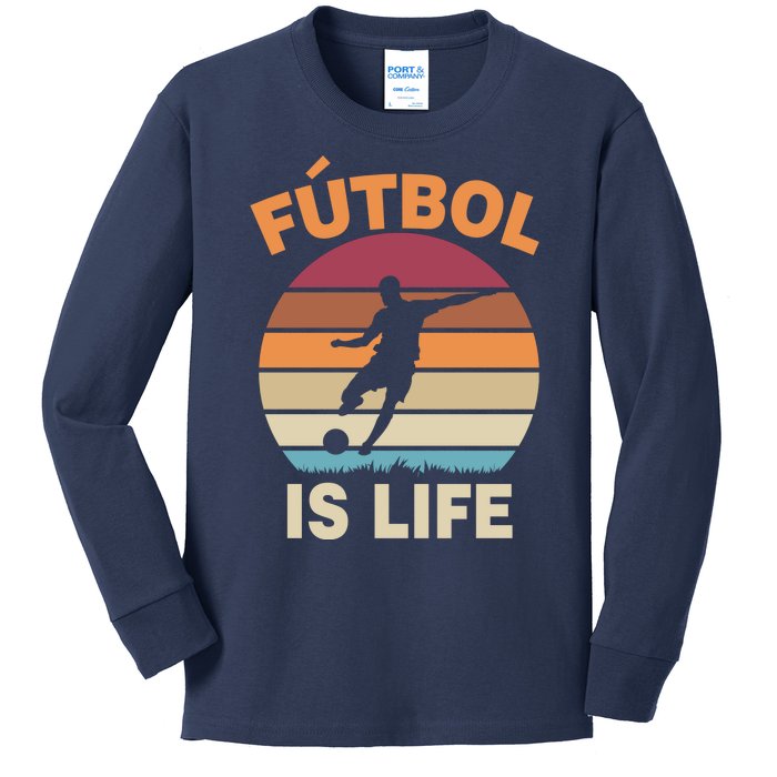 Futbol Is Life Kids Long Sleeve Shirt