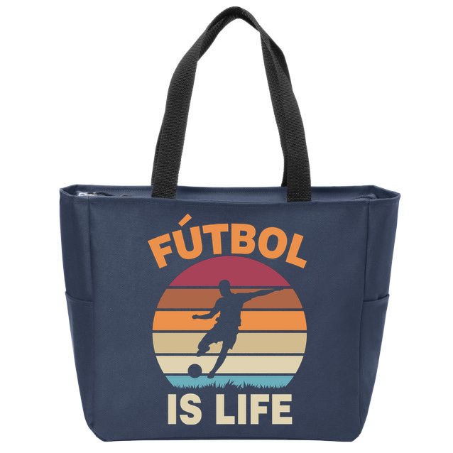 Futbol Is Life Zip Tote Bag