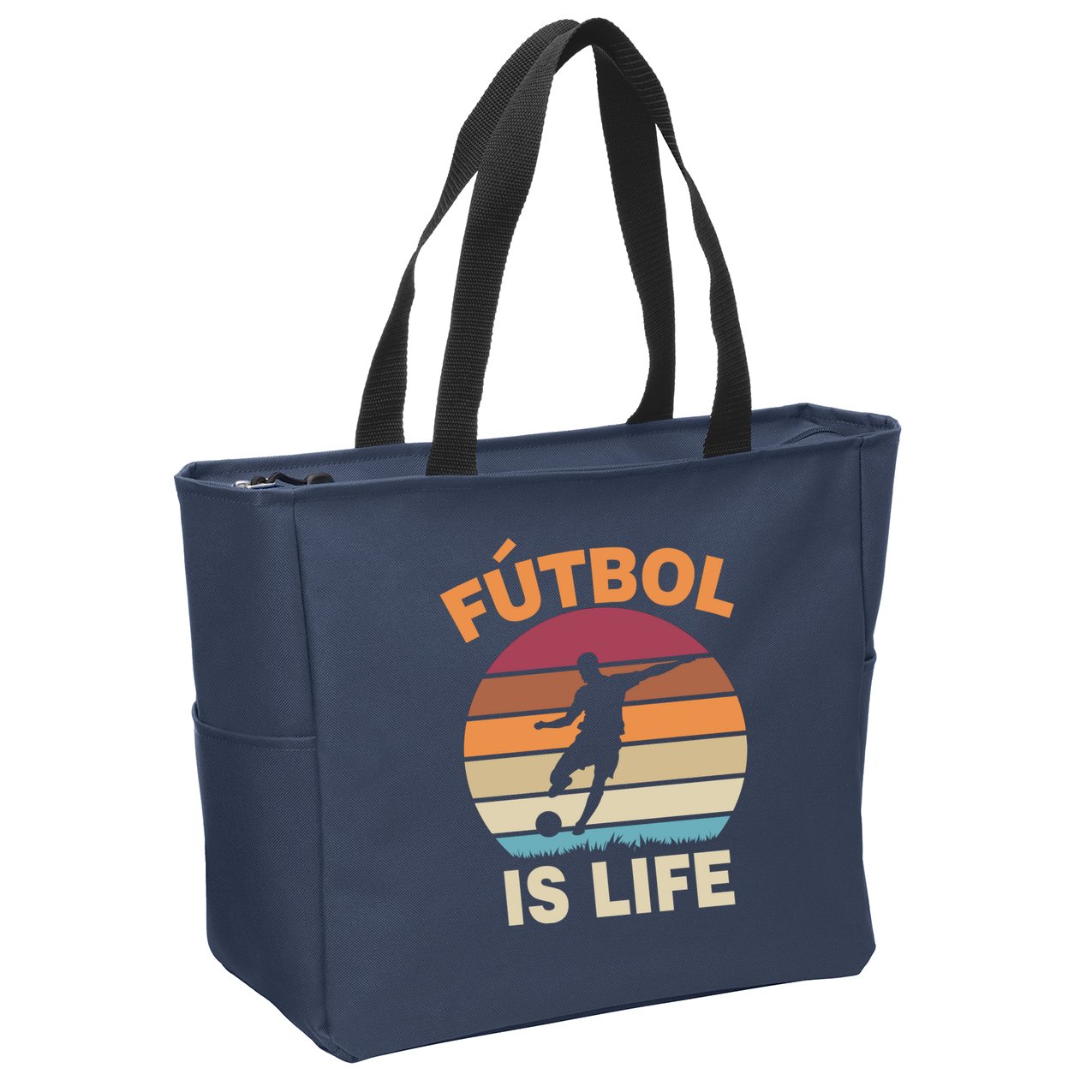 Futbol Is Life Zip Tote Bag