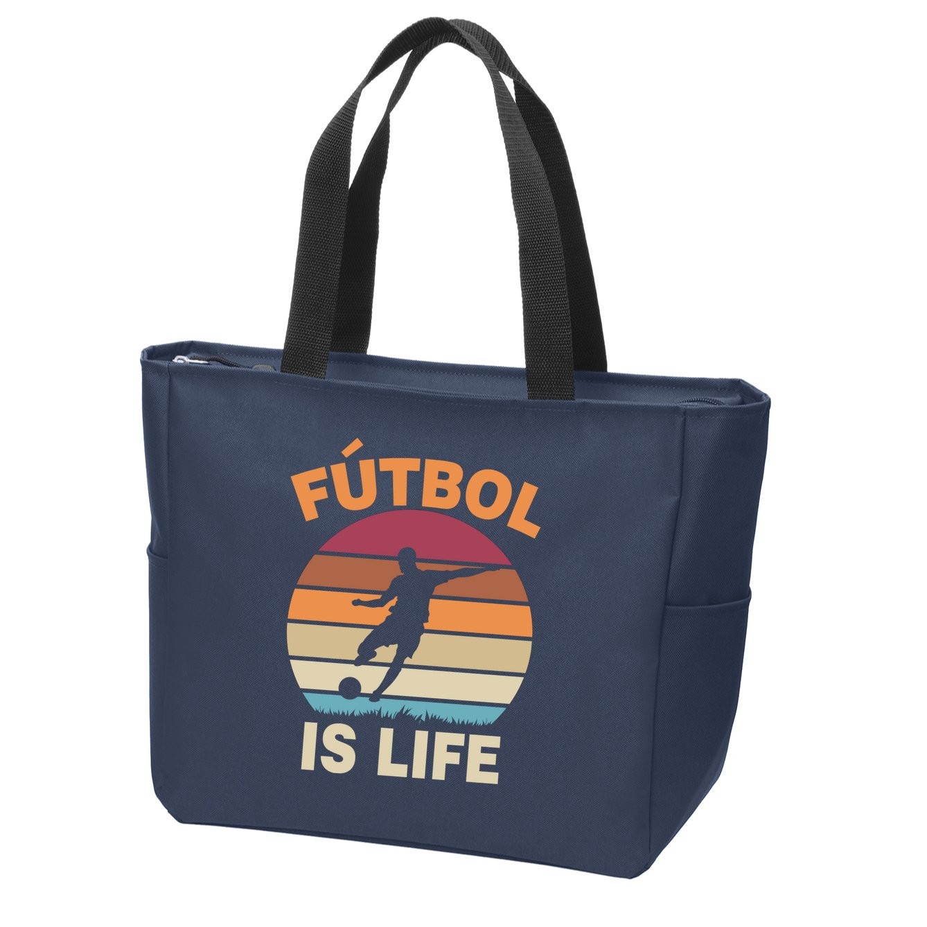 Futbol Is Life Zip Tote Bag