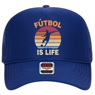 Futbol Is Life High Crown Mesh Back Trucker Hat