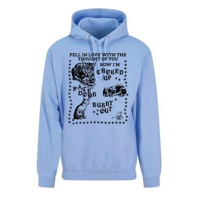 Fell In Love With The Thought Of You Now IM Choked Up Face Down Unisex Surf Hoodie