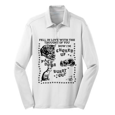 Fell In Love With The Thought Of You Now IM Choked Up Face Down Silk Touch Performance Long Sleeve Polo