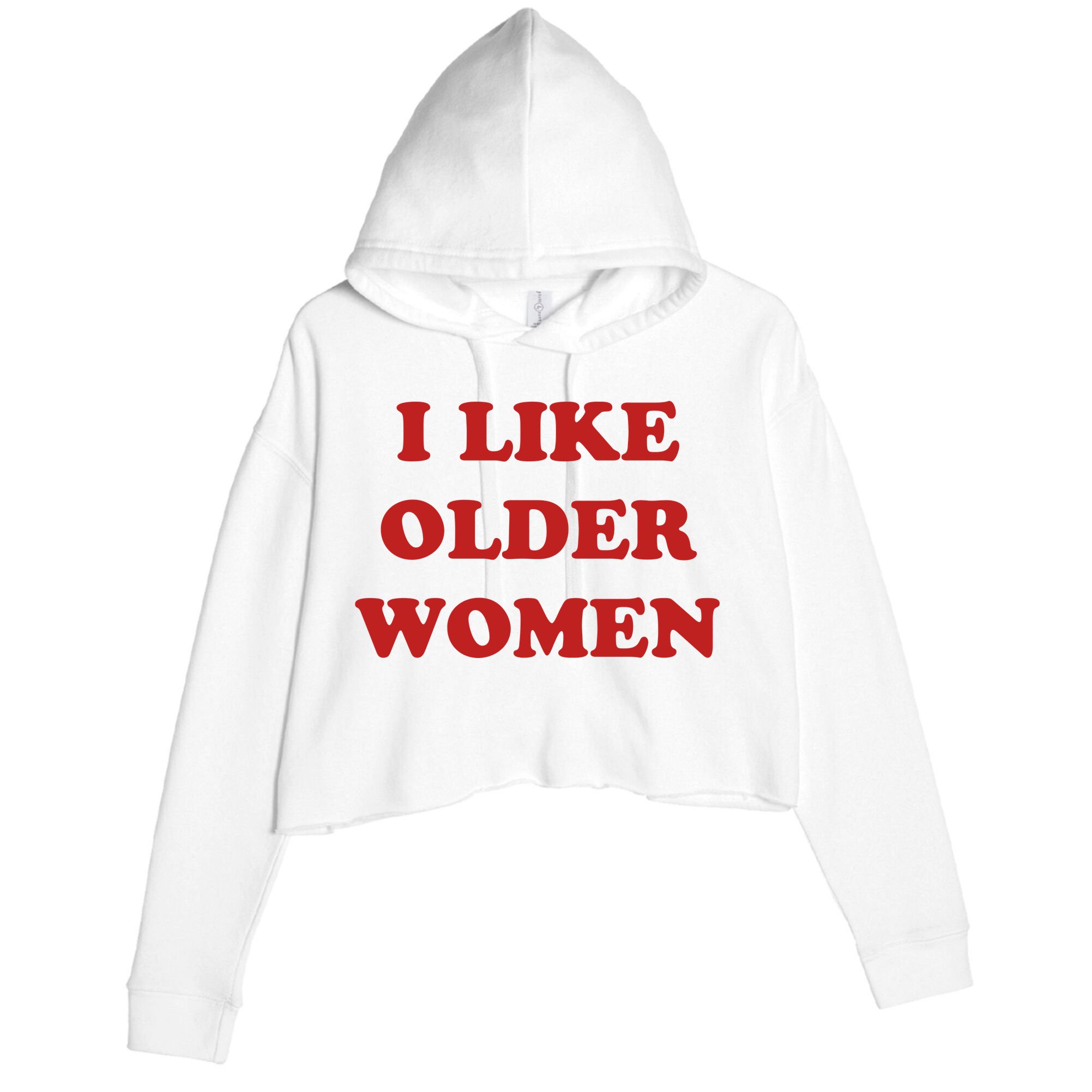 Funny I Like Older Women Crop Fleece Hoodie
