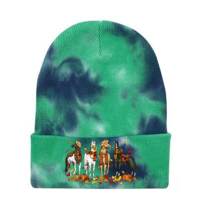 Fall In Love With Cute Horses Thanksgiving Happy Fall Season Tie Dye 12in Knit Beanie