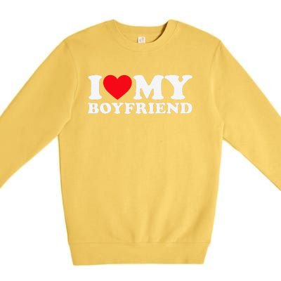 Funny I Love My Boyfriend Heart My Boyfriend Bf Premium Crewneck Sweatshirt