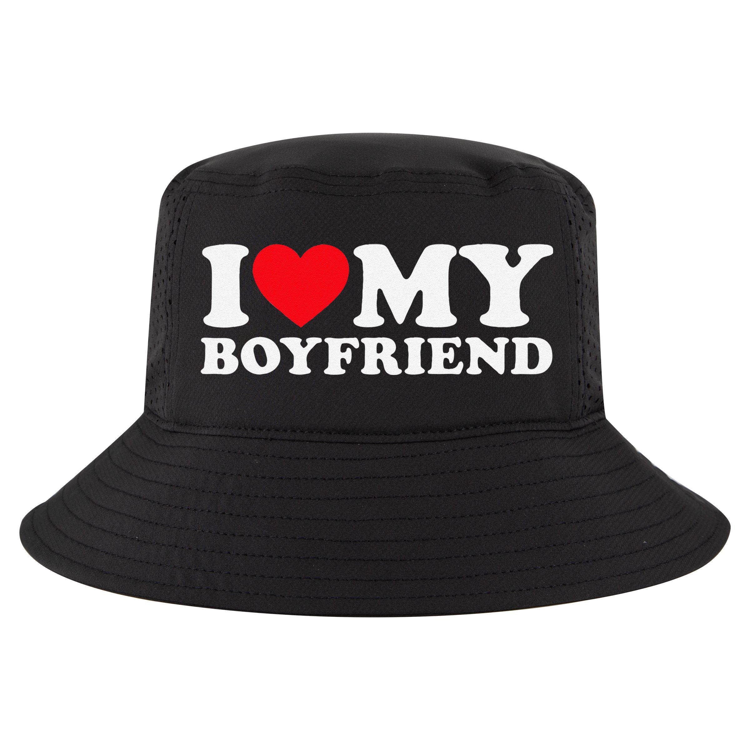 Funny I Love My Boyfriend Heart My Boyfriend Bf Cool Comfort Performance Bucket Hat
