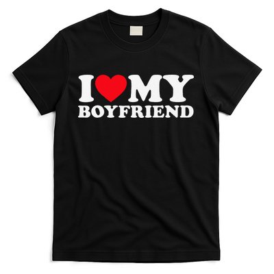 Funny I Love My Boyfriend Heart My Boyfriend Bf T-Shirt