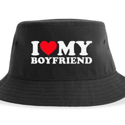 Funny I Love My Boyfriend Heart My Boyfriend Bf Sustainable Bucket Hat