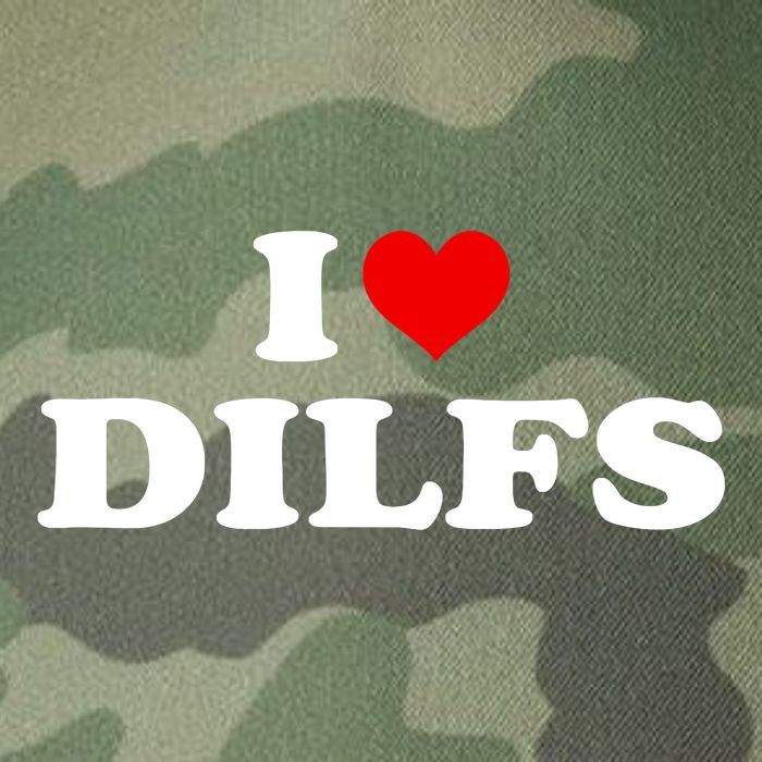 Funny I Love DILFs I Heart DILFs Red Heart Cool Legacy Tie Dye Trucker Hat