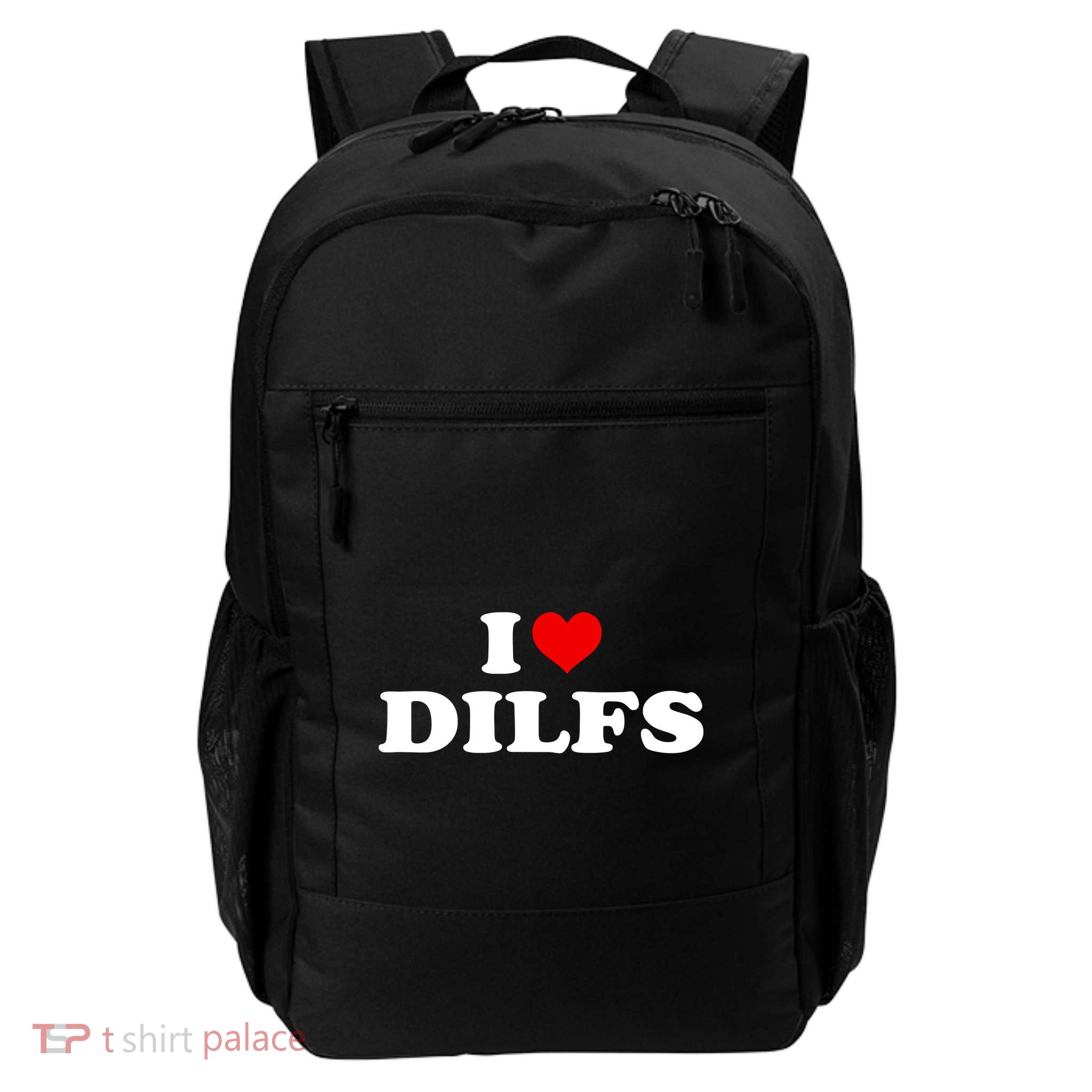 Funny I Love DILFs I Heart DILFs Red Heart Cool Backpack