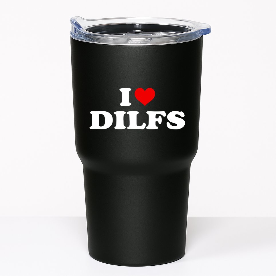 Funny I Love DILFs I Heart DILFs Red Heart Cool Tumbler