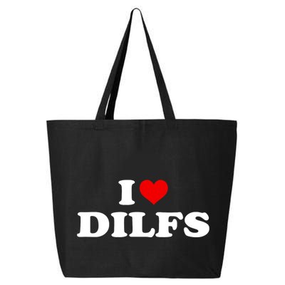 Funny I Love DILFs I Heart DILFs Red Heart Cool 25L Jumbo Tote