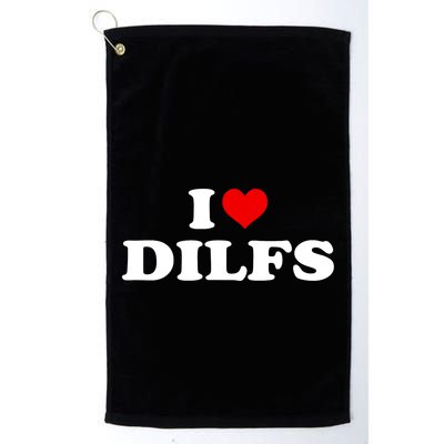 Funny I Love DILFs I Heart DILFs Red Heart Cool Golf Towel