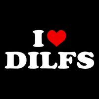 Funny I Love DILFs I Heart DILFs Red Heart Cool Cropped Pullover Crew