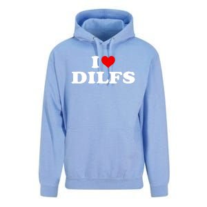 Funny I Love DILFs I Heart DILFs Red Heart Cool Unisex Surf Hoodie