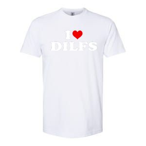 Funny I Love DILFs I Heart DILFs Red Heart Cool Softstyle CVC T-Shirt