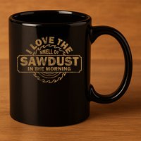 Funny I Love The Smell Of Sawdust In The Morning Carpenter 11oz C Handle Ceramic Mug