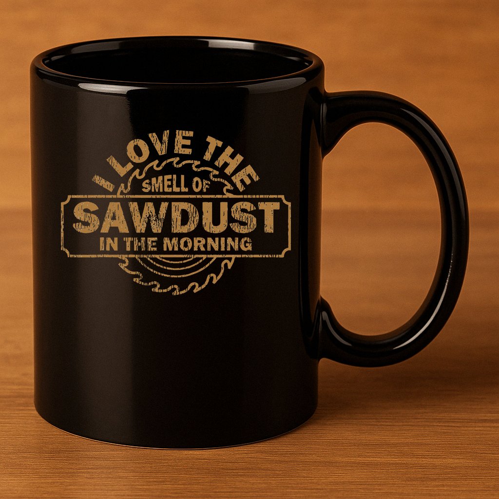 Funny I Love The Smell Of Sawdust In The Morning Carpenter 11oz C Handle Ceramic Mug