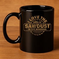 Funny I Love The Smell Of Sawdust In The Morning Carpenter 11oz C Handle Ceramic Mug