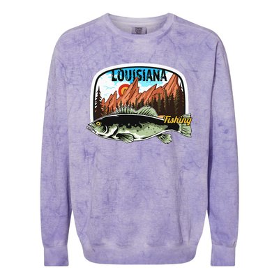 Fishing In Louisiana Retro Nature Louisiana Fishing Colorblast Crewneck Sweatshirt