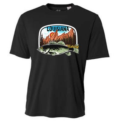 Fishing In Louisiana Retro Nature Louisiana Fishing Cooling Performance Crew T-Shirt