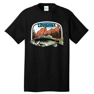 Fishing In Louisiana Retro Nature Louisiana Fishing Tall T-Shirt